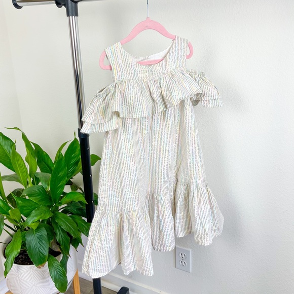 Cat & Jack | Beautiful Rainbow Metallic Cold Shoulder A-Frame Dress - Picture 5 of 10